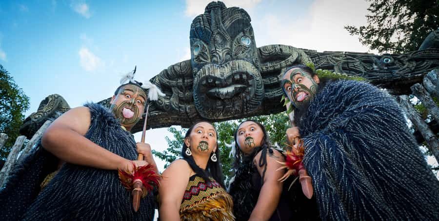 Auckland: Rotorua Tour with Mitai Māori Village & Wai-O-Tapu - Warrior Canoe Display on Wai-o-Whiro: A Moment of Real Intensity