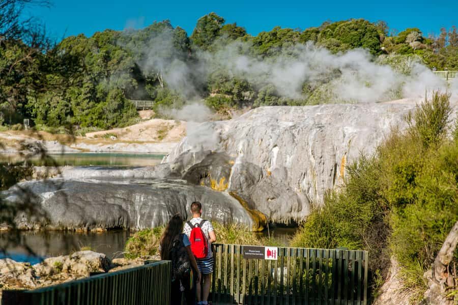 Auckland: Waitomo Caves & Te Puia Rotorua w Picnic Lunch - Waitomo Glowworm Caves: the boat ride in a living night sky